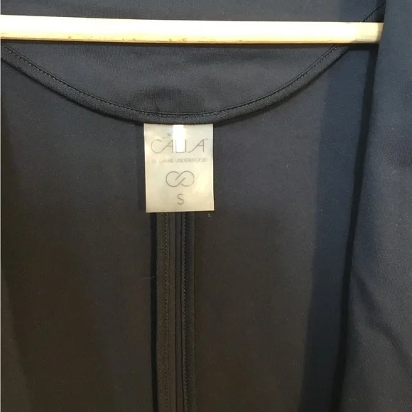 Calia Faux Leather Sleeve Panel Moto Full Zip Jacket - Picture 6 of 6